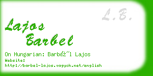 lajos barbel business card